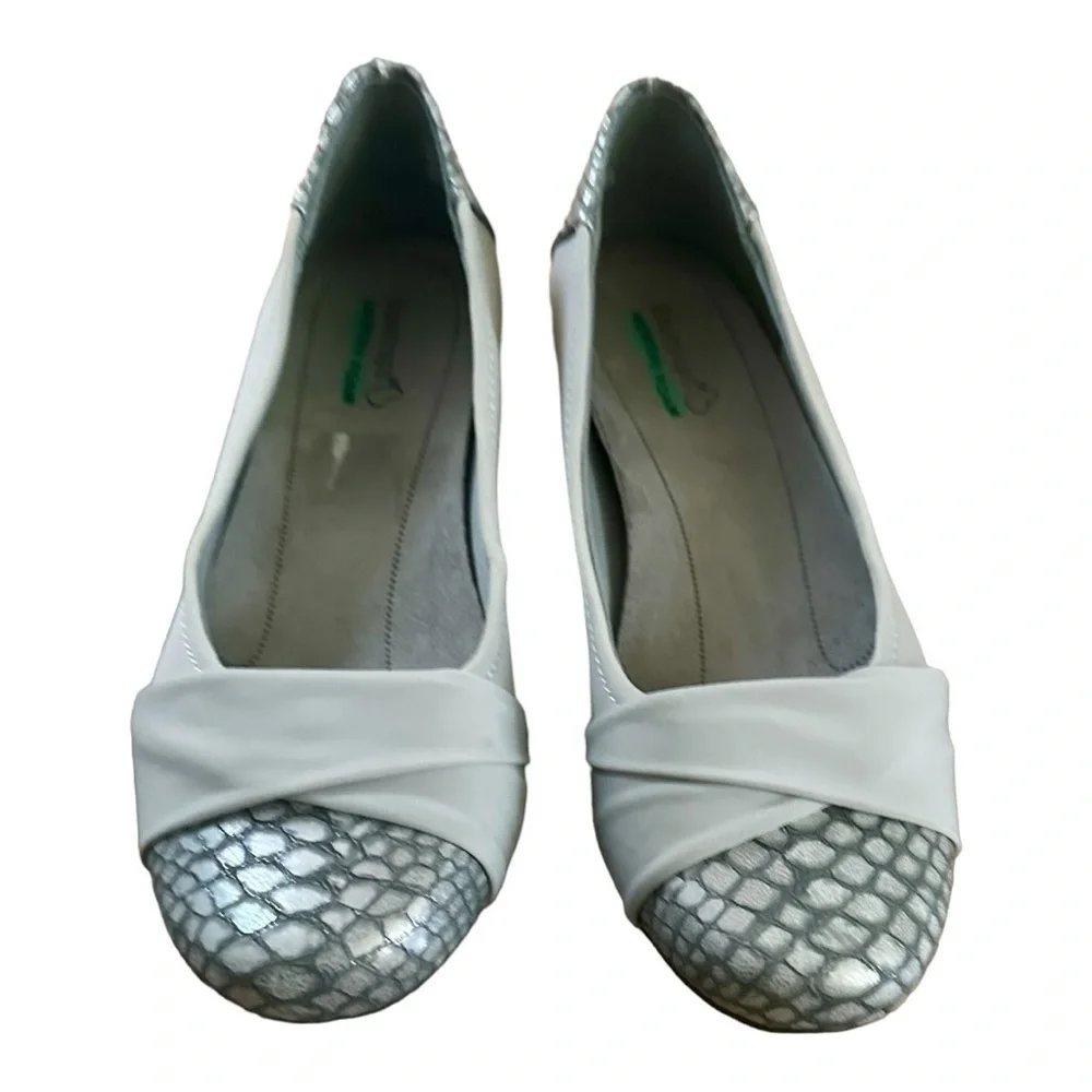 Bare Traps Memory Foam Lexia Wedge Pump Loafer Natural Gray - Women's Size 7.5
